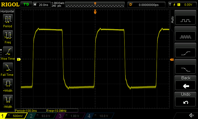 Clock pulse with 75 ohm